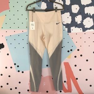 NikeLab Essentials Women’s Dri-Fit Workout Tights Nude Mesh, Size XL